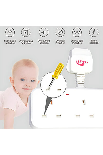 Genenic 3-Way Power Adapter, Universal UK wall 3 socket extender outlet, Voltage 230V, MAX W 2990, KSA made