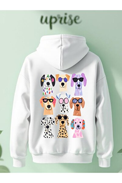 Vordevia سويت شيرت كبير الحجم مصنوع من القطن بطبعة كلب و3 خيوط