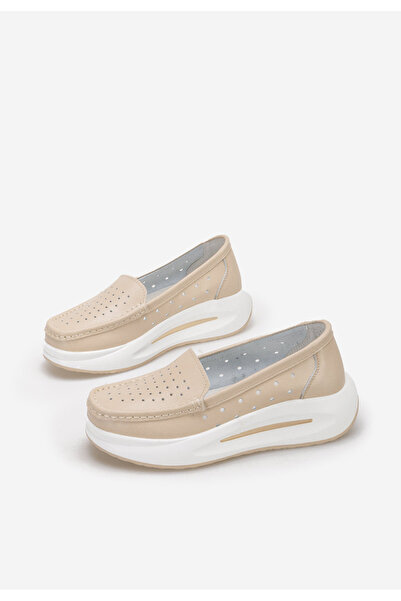 B T Shoes Béžové mokasíny dámské Laurea