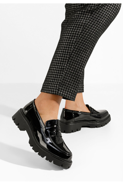 B T Shoes Černé mokasíny dámské Zampa