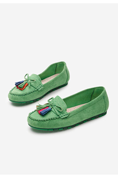 B T Shoes Zelené dámské mokasíny Prestia