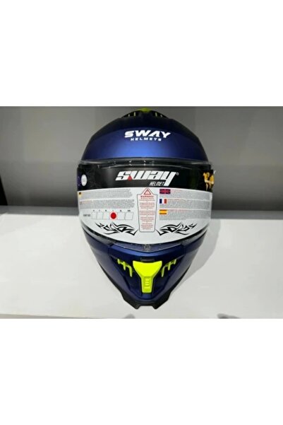 Sway Kask SW-865 Mat Mavi Güneş Gözlüklü