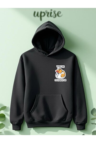 Vordevia Hanorac Doctor cu imprimeu Cotton 3 Thread O supradimensionat