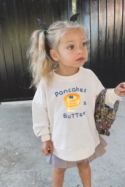 Monila Unisex Çocuk Baskılı 3 İplik Pamuklu Kumaş Sweatshirt