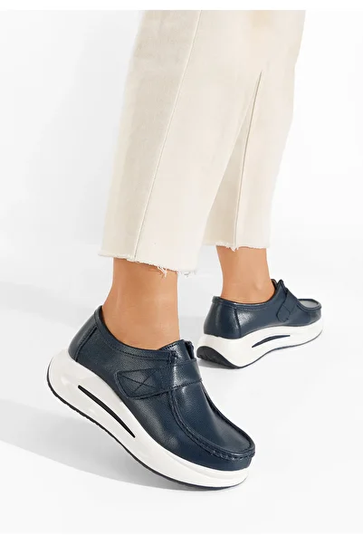 B T Shoes Μοκασίνια με πλατφόρμα Alseida μπλε