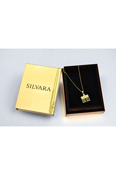 SOFT ANITKABİR KOLYE 925 AYAR GÜMÜŞ 18 AYAR ALTIN KAPLAMA 50 CM ZİNCİR ÖZEL AHŞAP KUTULU