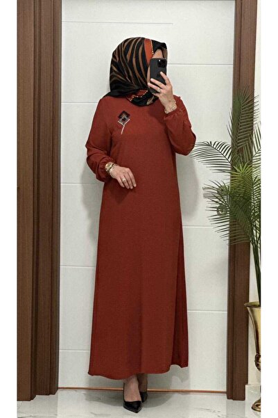 modasura 9911 K60 kiremit BAKLAVA desen taşlı aerobin kumaş Büyük beden elbis...