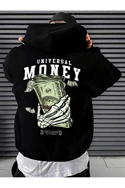 Vestiti Hanorac oversize cu glugă și imprimeu Universel Money