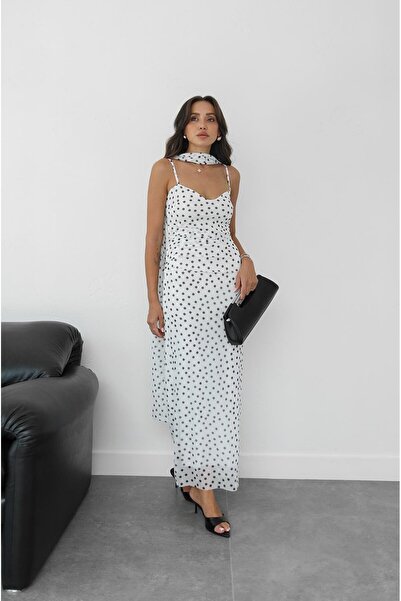 Havoş Ecru Shawl Lined Tulle Dress