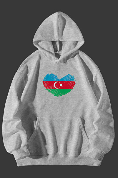 Vestiti Hanorac cu glugă unisex cu buzunare cangur cu inimă Azerbaidjan