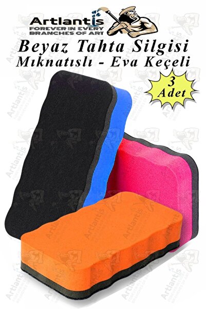 Artlantis Mıknatıslı Yazı Tahta Silgisi Eva 3 Adet Beyaz Yazı Tahtası Silgisi...