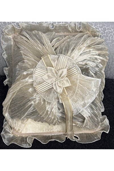 Muensu Kapiçino Prenses Bohça, Söz Bohçası, İncili Saten Bohça İşleme Güllü, Bohça Süsü, Tepsi Hurç