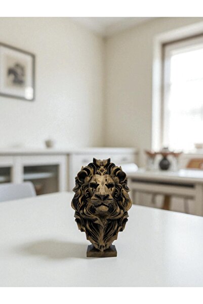 leynart design Aslan Kafası Figürü Ev Dekorasyon Eşyası 11cm / Biblo Ev Ofis ...