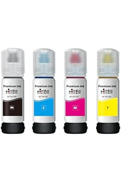 MKS Ink 103 (4X100ml) Black, Yellow, Cyan, Magenta for Epson Eco Tank