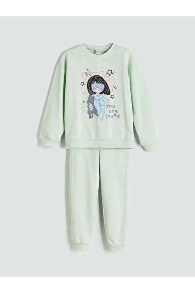 LC Waikiki Lcw Eco Crew Neck Girl's Pajamas Set