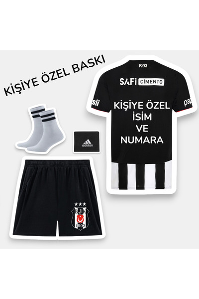 Quaxram Özel Baskılı Bêşiktâş 25-26 Yeni Sezon Çocuk Futbol Forması 4 PARCA C...