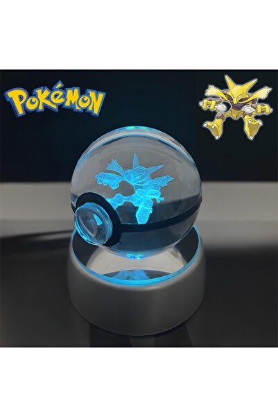 Choice6 Alakazam Pokemon 3D Crystal POKE BALL Figure Toys Snivy Dragonair Blastoise Venusaur Milotic Raichu