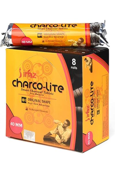 IRFAZ Charco lite Bakhoor Charcoal 80 Pieces 40 mm, Black
