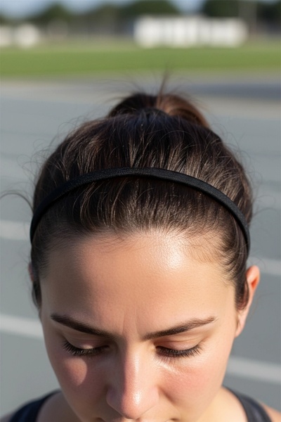 PRVT Siyah Sporcu Saç Bandı – Esnek Kopmaz Kafayı Sıkmayan Rahat Kullanım