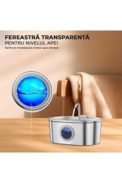 Elindor Automatic water dispenser 3.2L, stainless steel, filtration system, ultra-quiet, silver