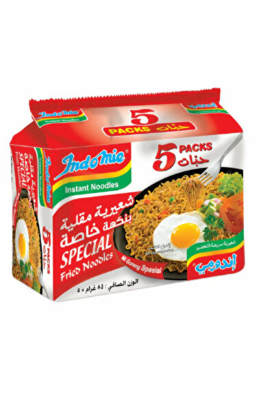 İndomie نودلز مقلية سريعة التحضير خاصة مع مسحوق التوابل والصلصة (5 × 85 جم لكل منها) × 6