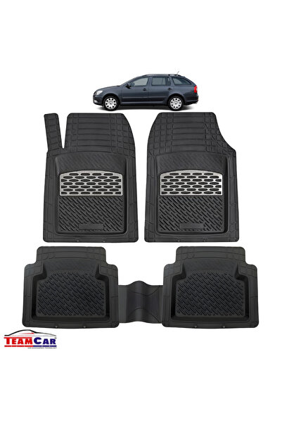 TEAMCAR Skoda Octavia II TeamCar® Floor Mats Compatible (2004–2013) - Silver