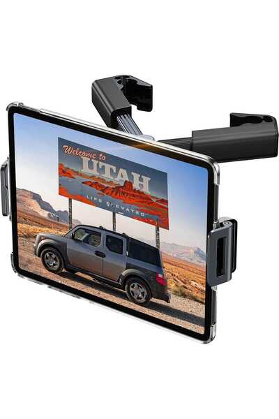 Elindor Suport auto universal pentru tabletă și telefon, compatibil cu dispozitive de 4,7"-13", reglabil la 360°, negru