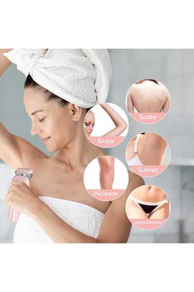 Elindor Wet and dry epilator, 3 types of removable blades, IPX 6, USB rechargeable, Charging station, Pink