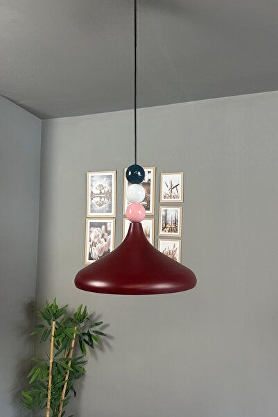 Bamyum Champion Vişne Çürüğü Renkli Boncuk Başlık Tekli Avize Sarkıt Salon Mutfak Lamba Aydınlatma