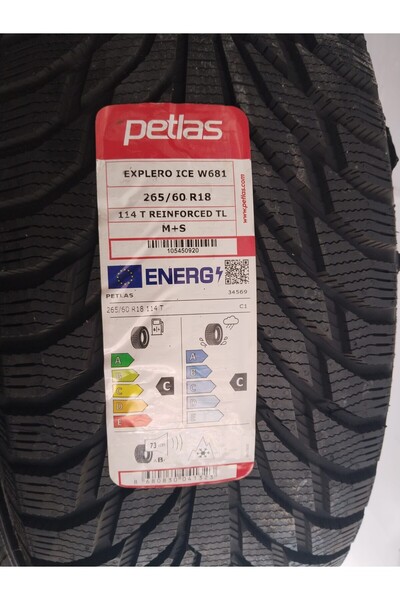 Petlas 265/60 R18 TL 114T REINF. EXPLERO ICE W681 4X4 SUV KIŞ LASTİĞİ 2025 ÜRETİM
