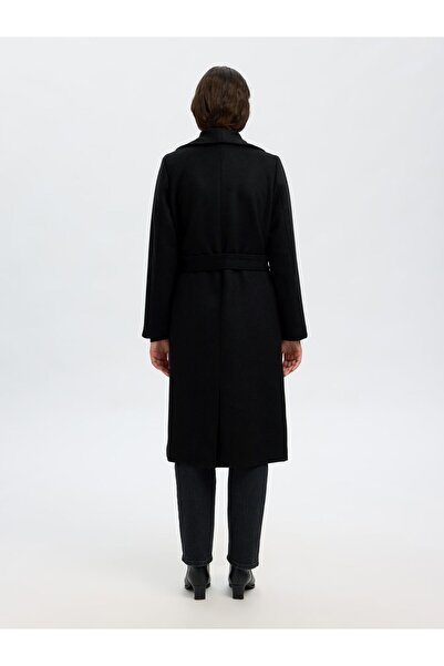 SELECTED Langer Mantel Wollmix