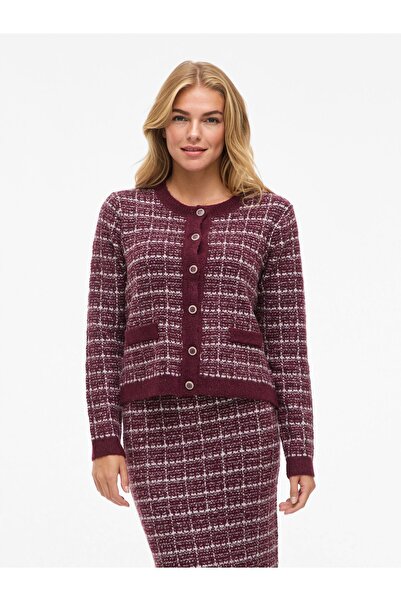 VILA Strickjacke Karierter