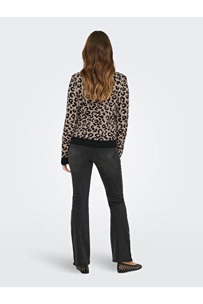 ONLY Onlibi JQ LS Hochkragen CC Knt Damen Leopardenmuster Pullover