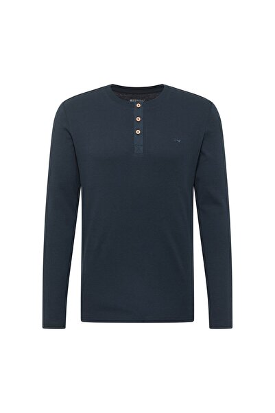 Mustang Herren Longsleeve - Arminto, Knit Rib, Henley-Kragen, Slim Fit, Bio-B...