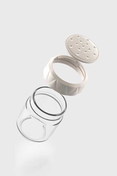 Renga Lexa 210 ml Set of 3 Glass Spice Jars 161015 Beige