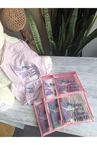 ADN KİDS Girl's Tank Top Panties Set of 6, 100% Cotton, Breathable