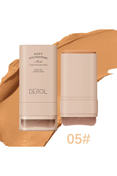 DEROL كريم أساس غير لامع، كريم أساس سائل يدوم طويلاً بتغطية كاملة، كريم أساس خفيف الوزن محمول