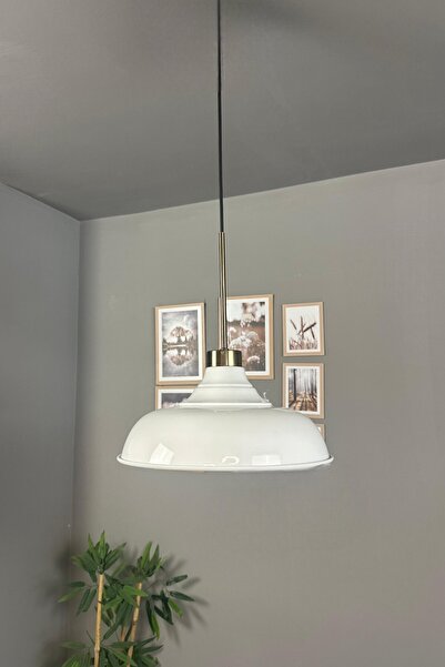 Bamyum Nota Beyaz Tekli Avize İnce Eskitme Başlık Salon Mutfak Koridor Hol Otel Avizesi Lamba Aydınlatma