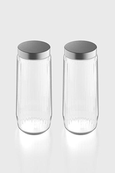 Renga Voca 1500 ml Set of 2 Glass Jars with Metal Lid and Engraving 131079