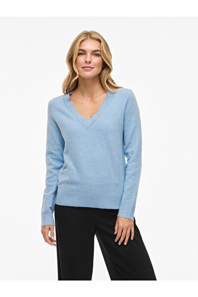 VILA Strickpullover VINIKOLINA V-Ausschnitt