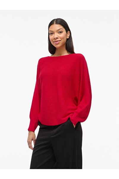 VILA Strickpullover VIVILJA U-Boot-Ausschnitt