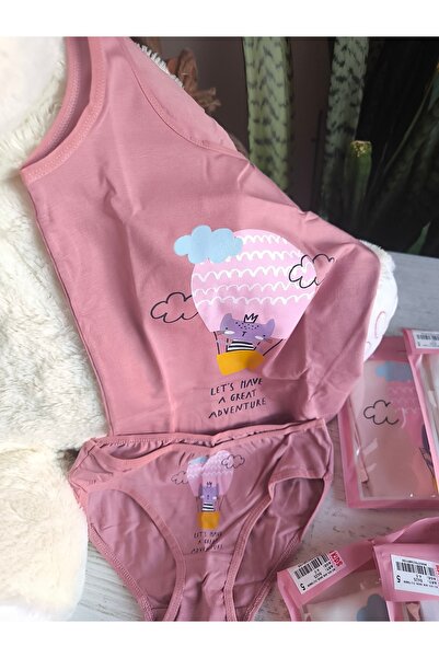 ADN KİDS Girl's Tank Top Panties Set of 6, 100% Cotton, Breathable