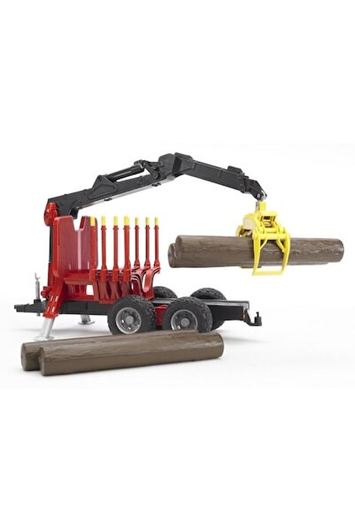 Bruder Remorcă forestieră cu macara de încărcare și 4 bușteni