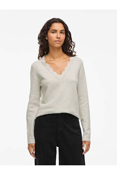 VILA Strickpullover VINIKOLINA V-Ausschnitt