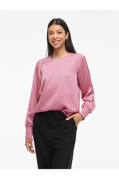 VILA Oberteil mit langen Ärmeln VIELLETTE Rundhals