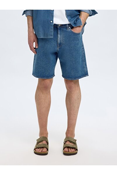SELECTED Jeansshorts Midblue