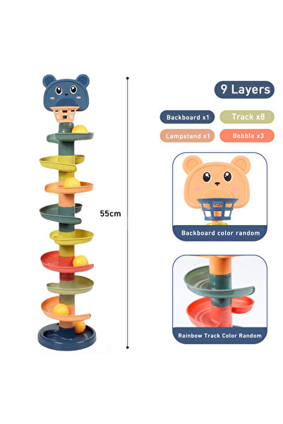 Choice3 9 طبقات من ألعاب مونتيسوري للأطفال من عمر 0 ​​إلى 12 شهرًا، مسار الكر...