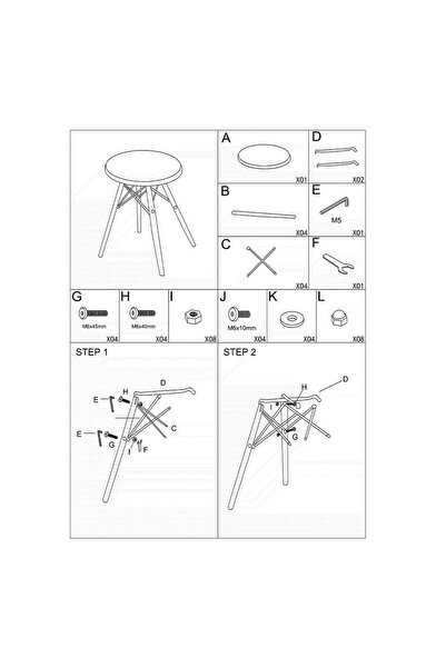 Homelux Ice Round Table, 80x75 cm, Black, MDF, Wooden Legs