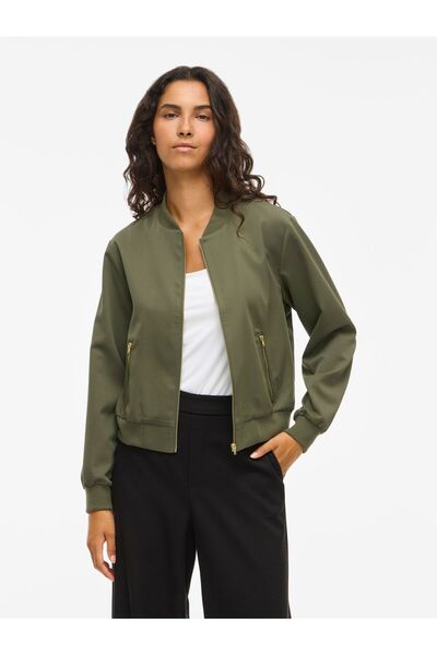 VILA Bomberjacke VIBUBBLE Reißverschluss