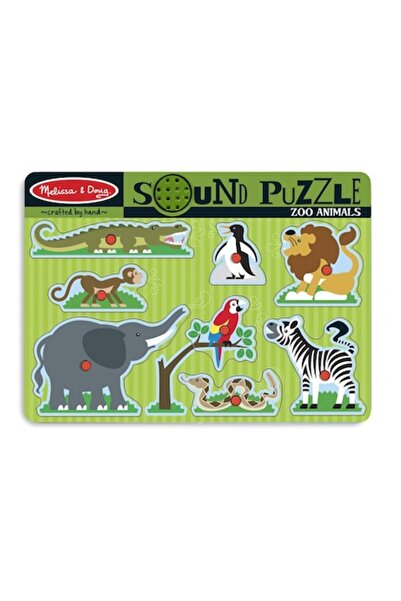 Melissa & Doug - Wooden Puzzle with Animal Sounds Zoo Animals